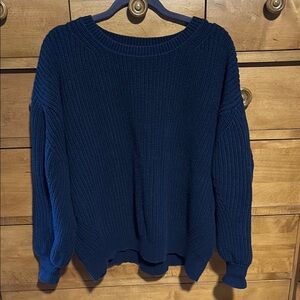 Navy Blue Fisherman Sweater